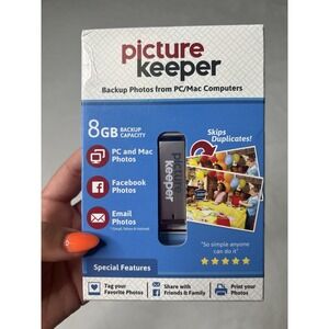 Picture Keeper 8GB Capacity Back Up Photos PC Computer USB Flash‎ Drive Sealed